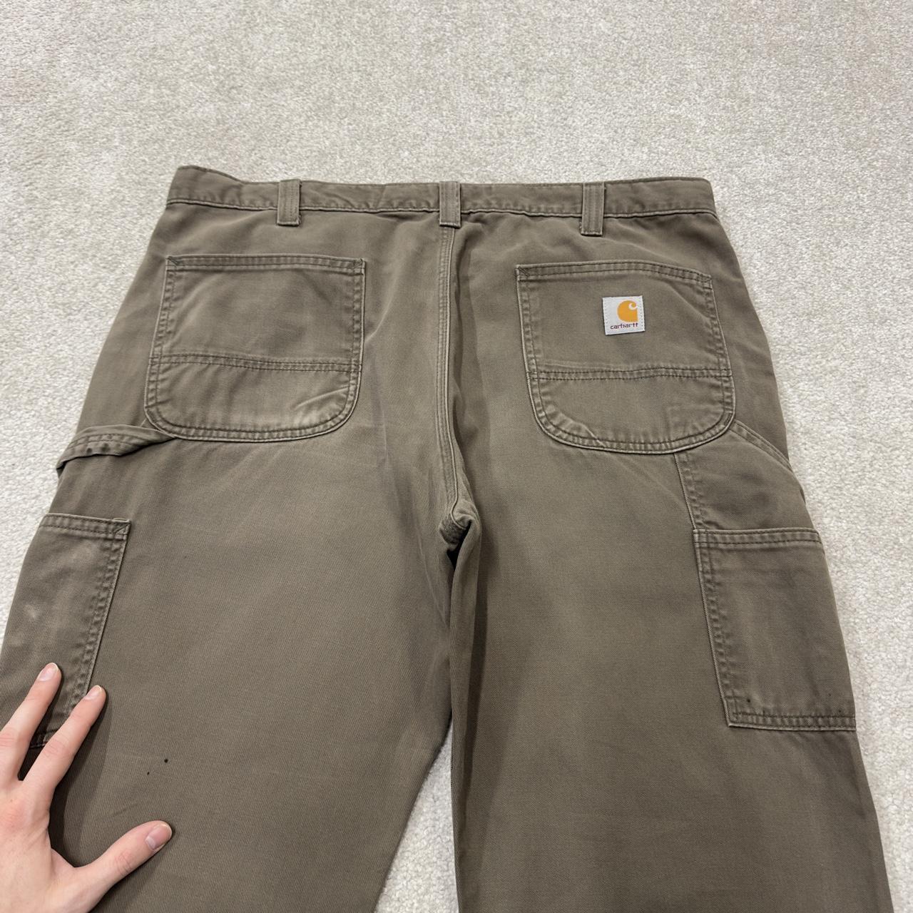 Carhartt carpenter pants relaxed y2k green Loose straight leg skater style workwear pants