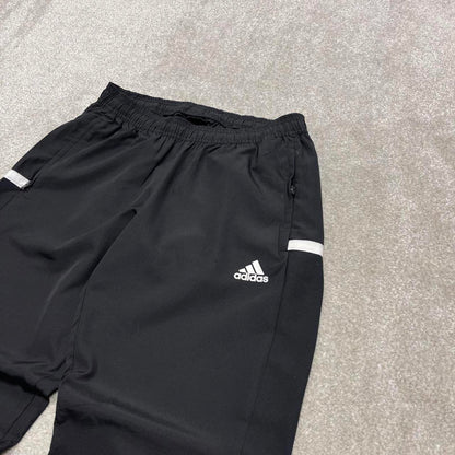 00s Adidas tracksuit bottoms black M 12-14 loose y2k style joggers embroidered track pants trackies