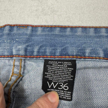 Loose Blue Rocawear jeans W38 L34 90s style hip hop jeans embroidered design