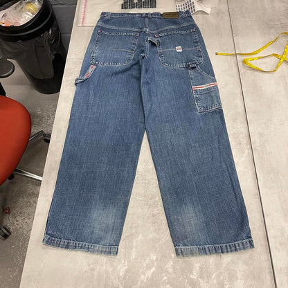 Baggy Paco carpenter jeans W34L31 wide leg denim embroidered y2k skate style pants loose