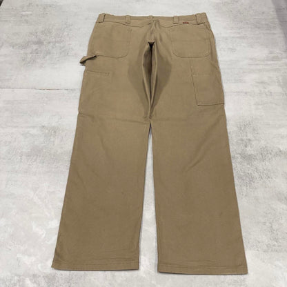 Khaki Wrangler carpenter pants W40L32 loose cargo skater style jeans