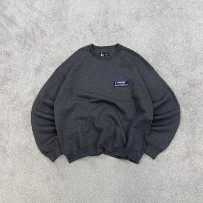 Grey Starter sweatshirt Large boxy y2k 00s style pull over jumper embroidered logo heavyweight