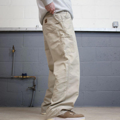 Y2K baggy fit Carhartt work pants wide leg beige Loose skater cargo carpenter trousers