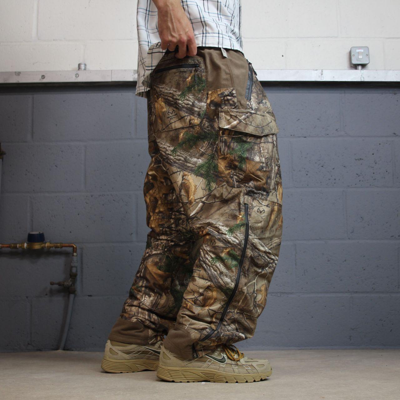 Cabela’s Realtree camo cargo pants XXL brown insulated utility hunting trousers