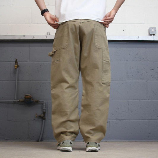 00s Wrangler carpenter pants skater workwear W40L30 Khaki loose cargo y2k style jeans streetwear