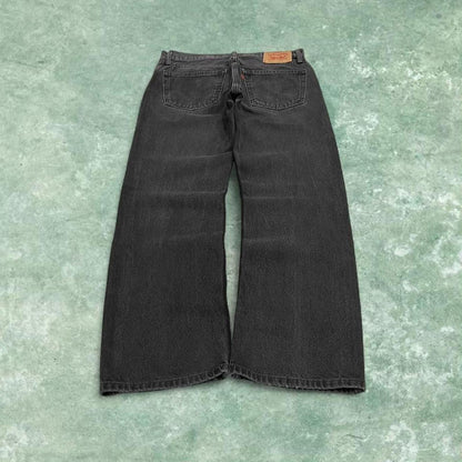 Levi's 505 straight fit jeans y2k black Regular straight leg denim pants red tab logo