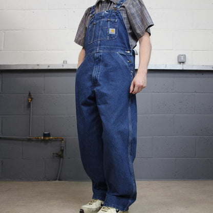 Carhartt dungarees denim overalls y2k blue Bib & brace utility workwear farmer