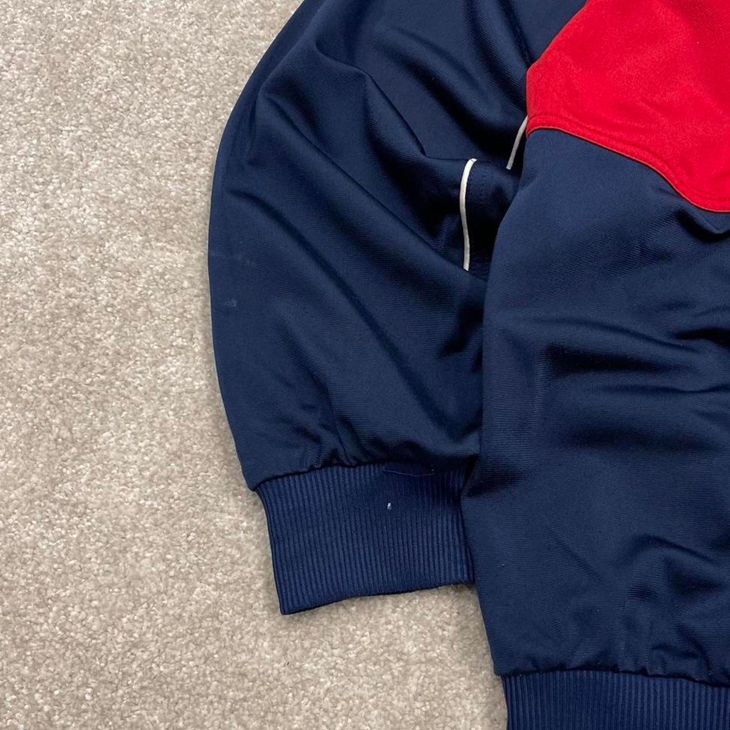 Y2k 00s Adidas track jacket y2k style XL men's blue full zip track suit top embroidered technical