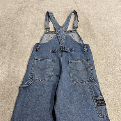 PACO baggy dungarees y2k blue denim overalls Vintage workwear bib & brace utility
