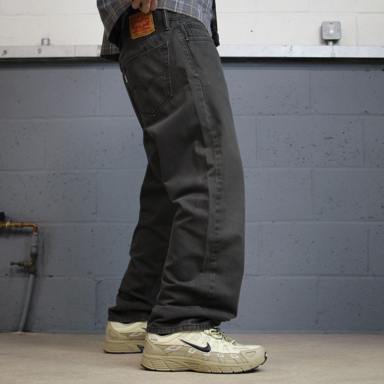 Levi’s 505 jeans y2k W40L30 grey straight leg 2000s style red tab logo pants