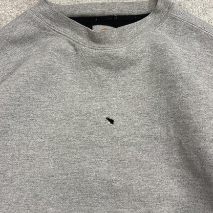 Vintage Carhartt sweatshirt mesh lined grey Super thick workwear pullover patch logo