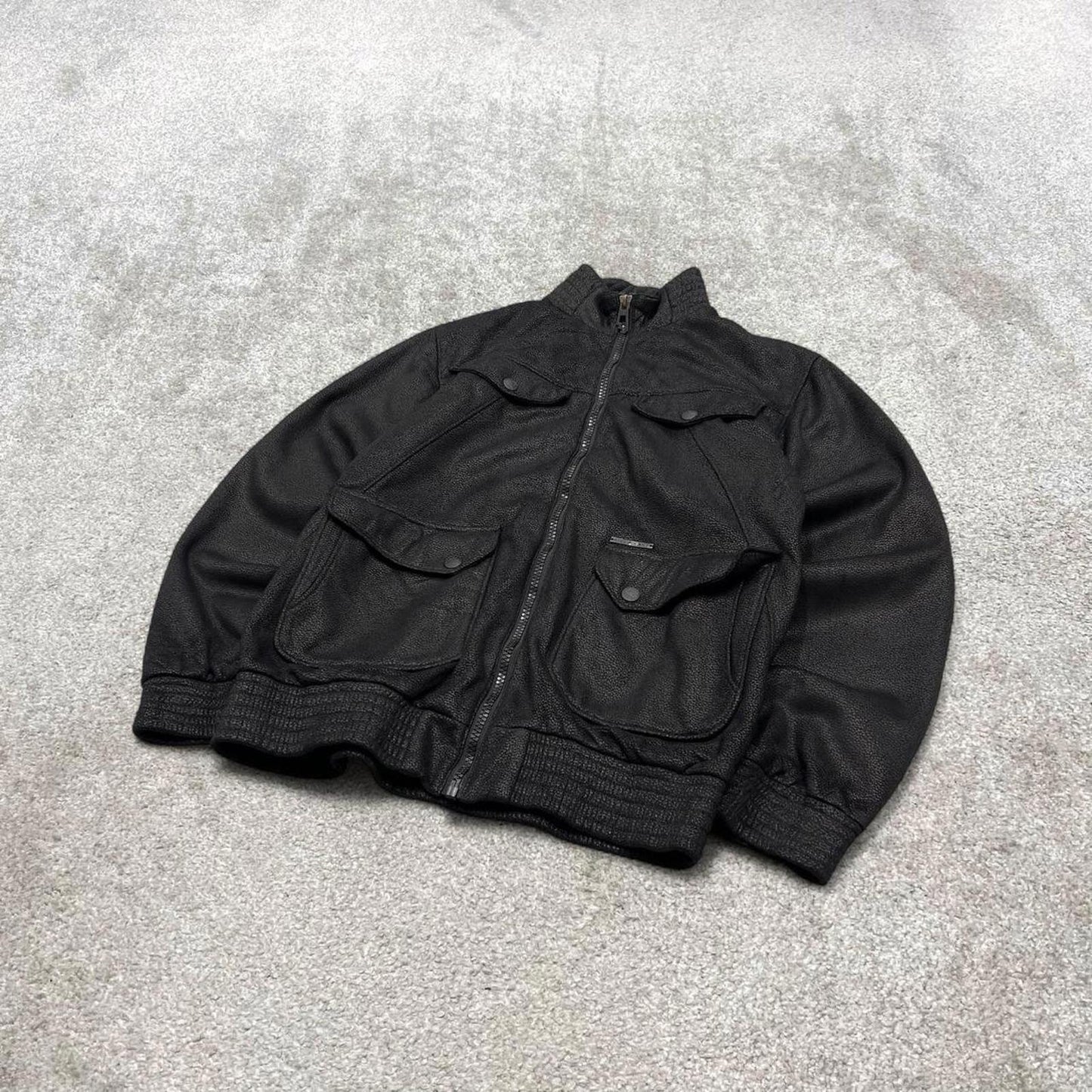 00s Billabong technical bomber jacket L men's y2k style black winter full zip up coat