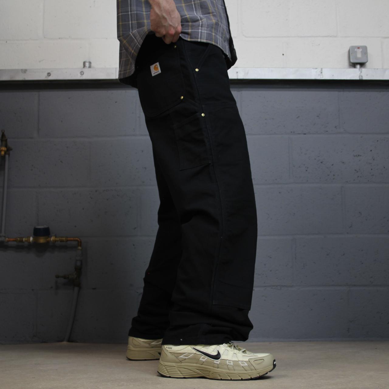 Carhartt double knee carpenter jeans y2k black Loose fit thick canvas skate cargo work pants