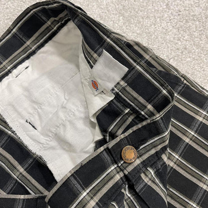 Dickies baggy checkered shorts carpenter black Check surf style skater shorts long wide leg