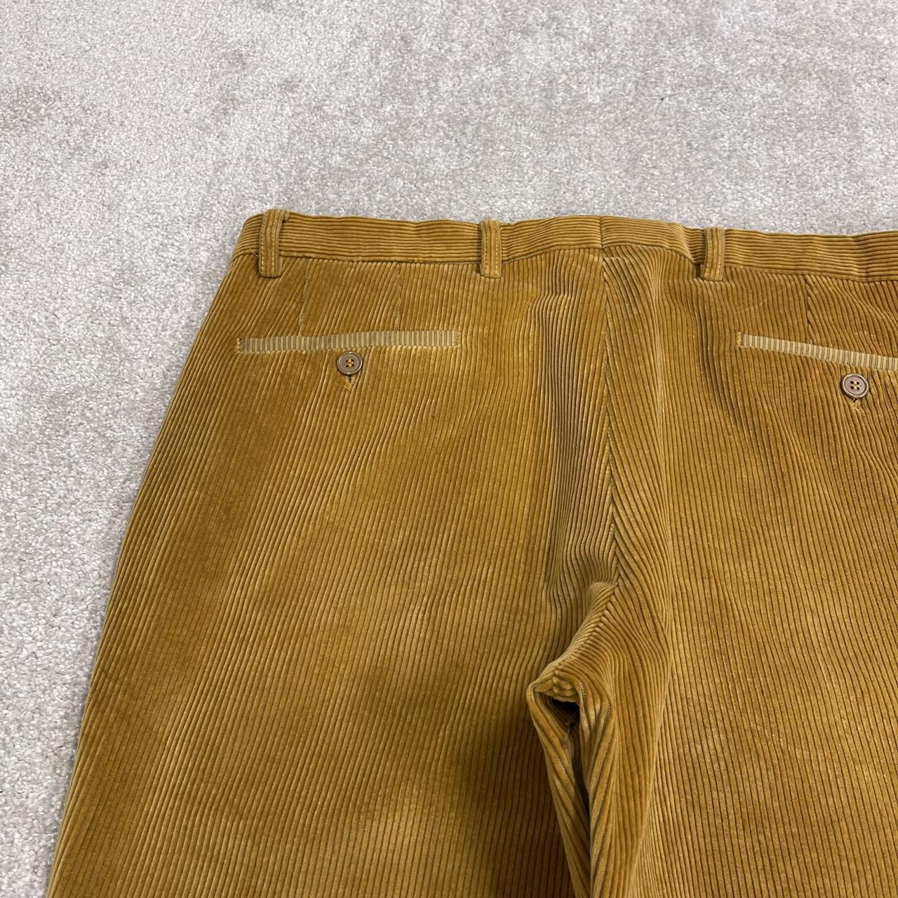 Wide wale corduroy pants tan straight leg Harryland Velcorex jumbo cord trousers, belt loops