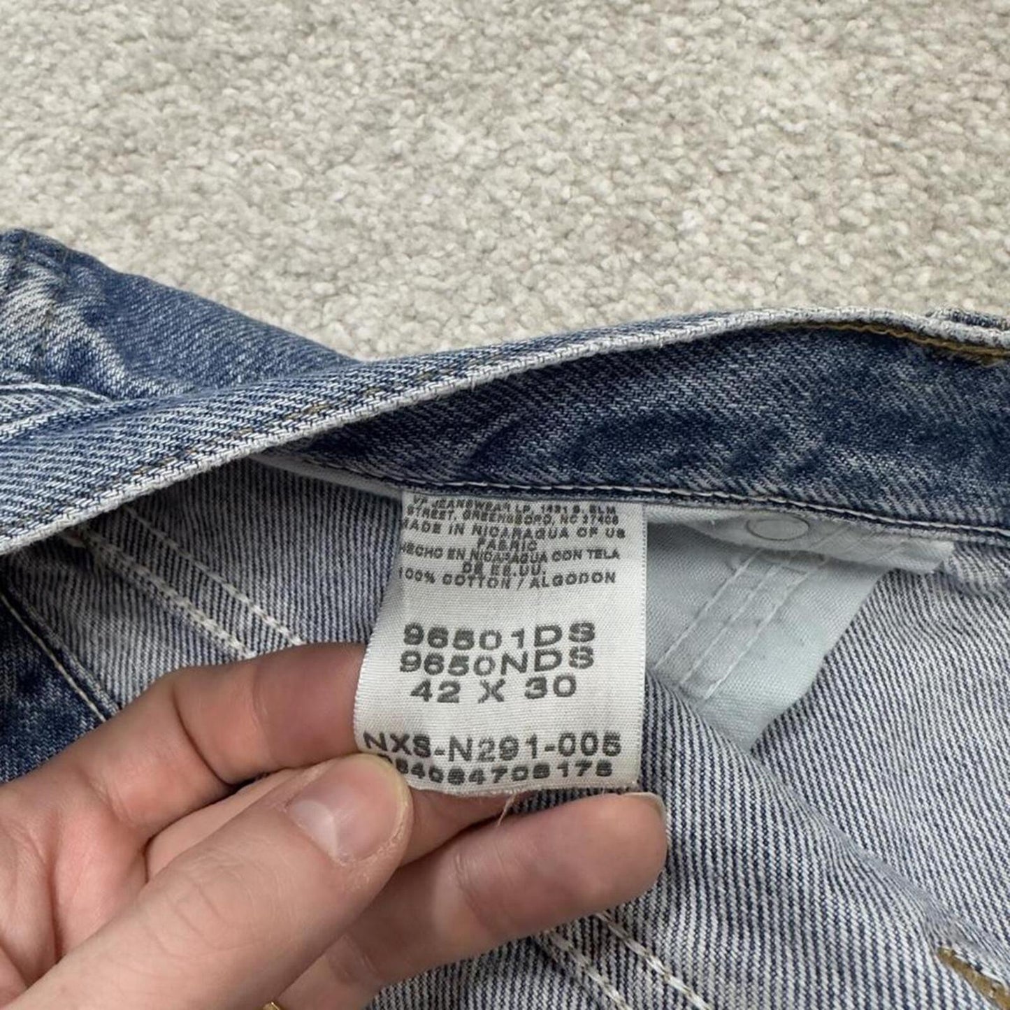 Vintage Wrangler jeans denim pants blue Loose straight leg 5 pocket 100% cotton denim jeans