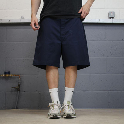 Baggy Dickies chino shorts navy Twill chino skater style shorts loose leg