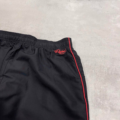 Vintage Womens black Reebok joggers 14 y2k style sportswear track pants side stripe design