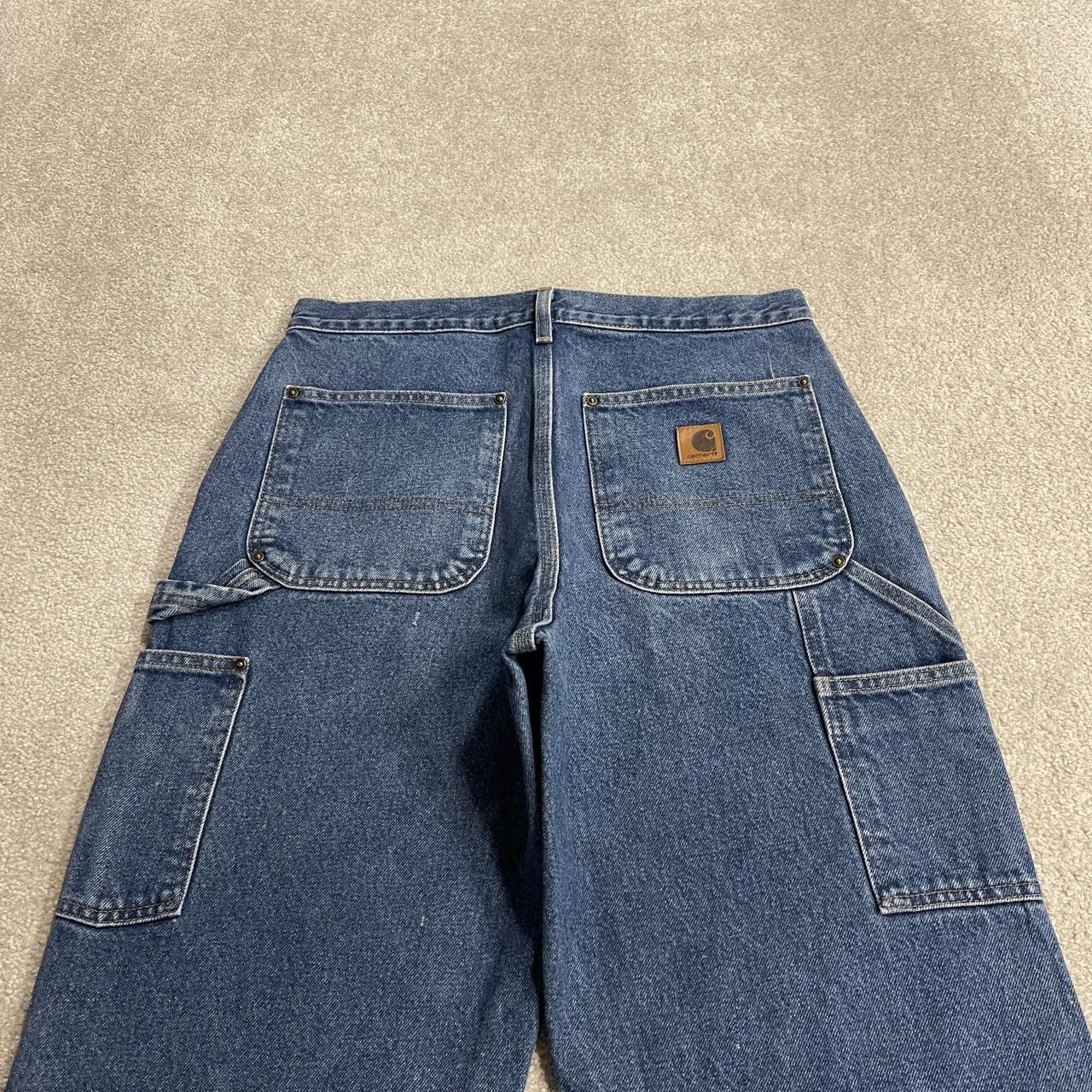 Carhartt double knee carpenter jeans y2k W31L32 blue 100% cotton thick heavy denim American workwear