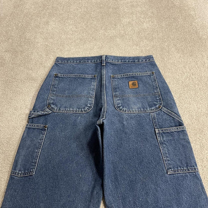 Carhartt double knee carpenter jeans y2k W31L32 blue 100% cotton thick heavy denim American workwear