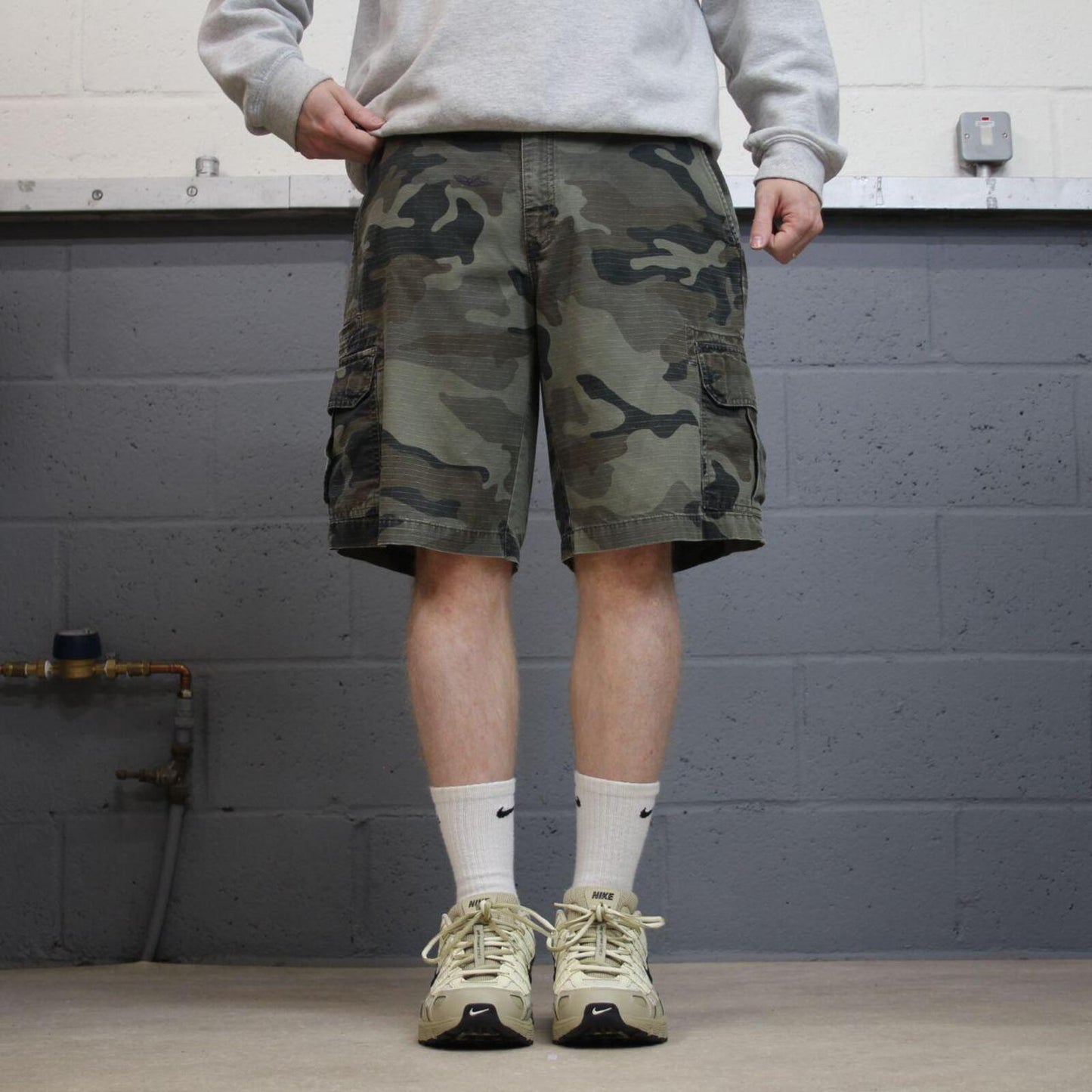 Dickies camo cargo shorts relaxed khaki Workwear skater style shorts loose leg