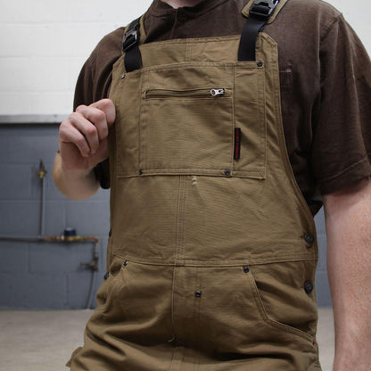 Y2K dungarees denim overalls tan Under Armour workwear bib & brace utility