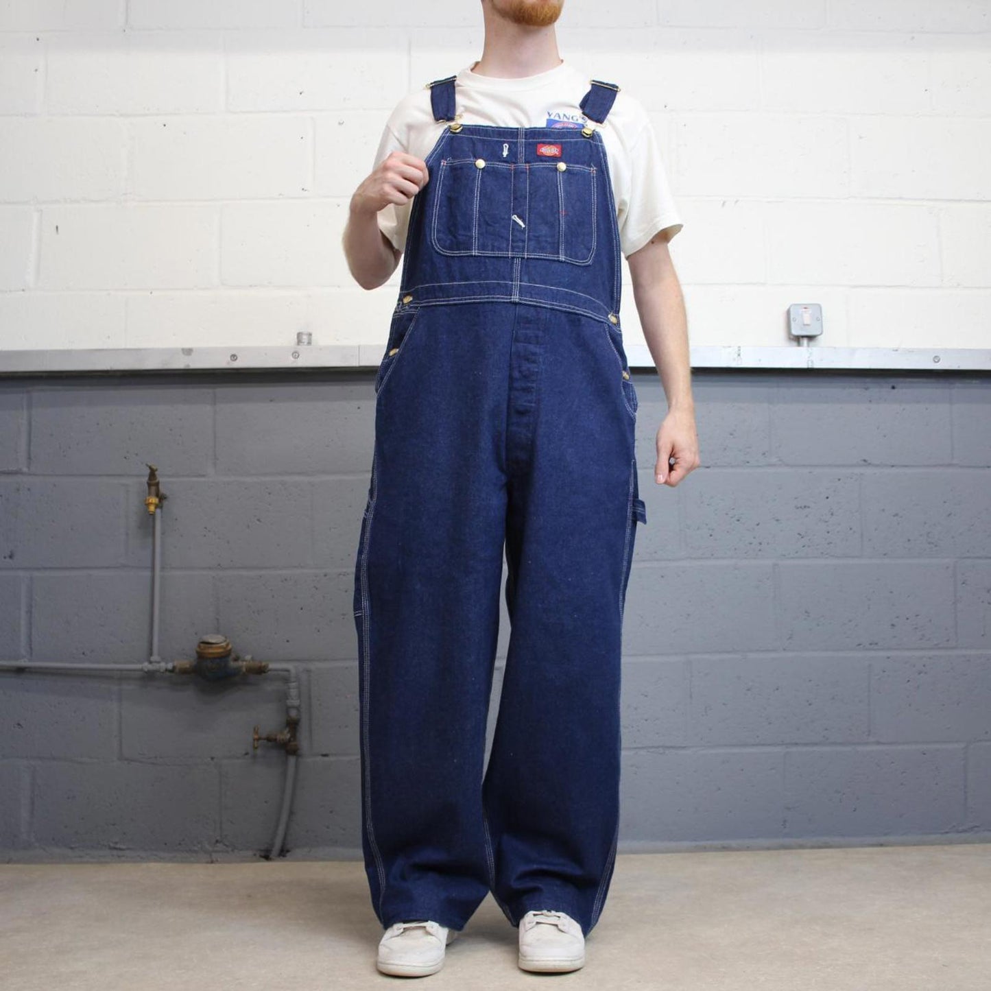 Vintage Dickies dungarees W38L30 USA blue baggy mens denim overalls