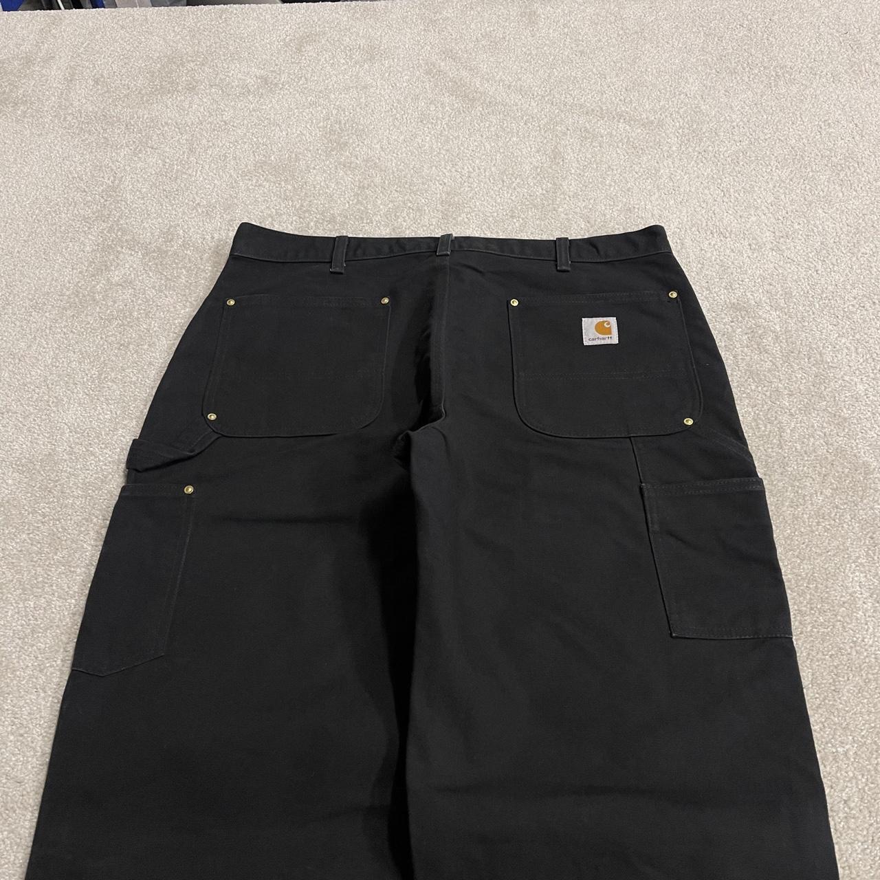 Carhartt double knee carpenter jeans y2k black Loose fit thick canvas skate cargo work pants