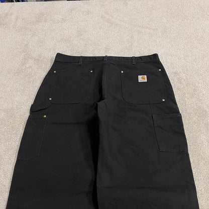 Carhartt double knee carpenter jeans y2k black Loose fit thick canvas skate cargo work pants