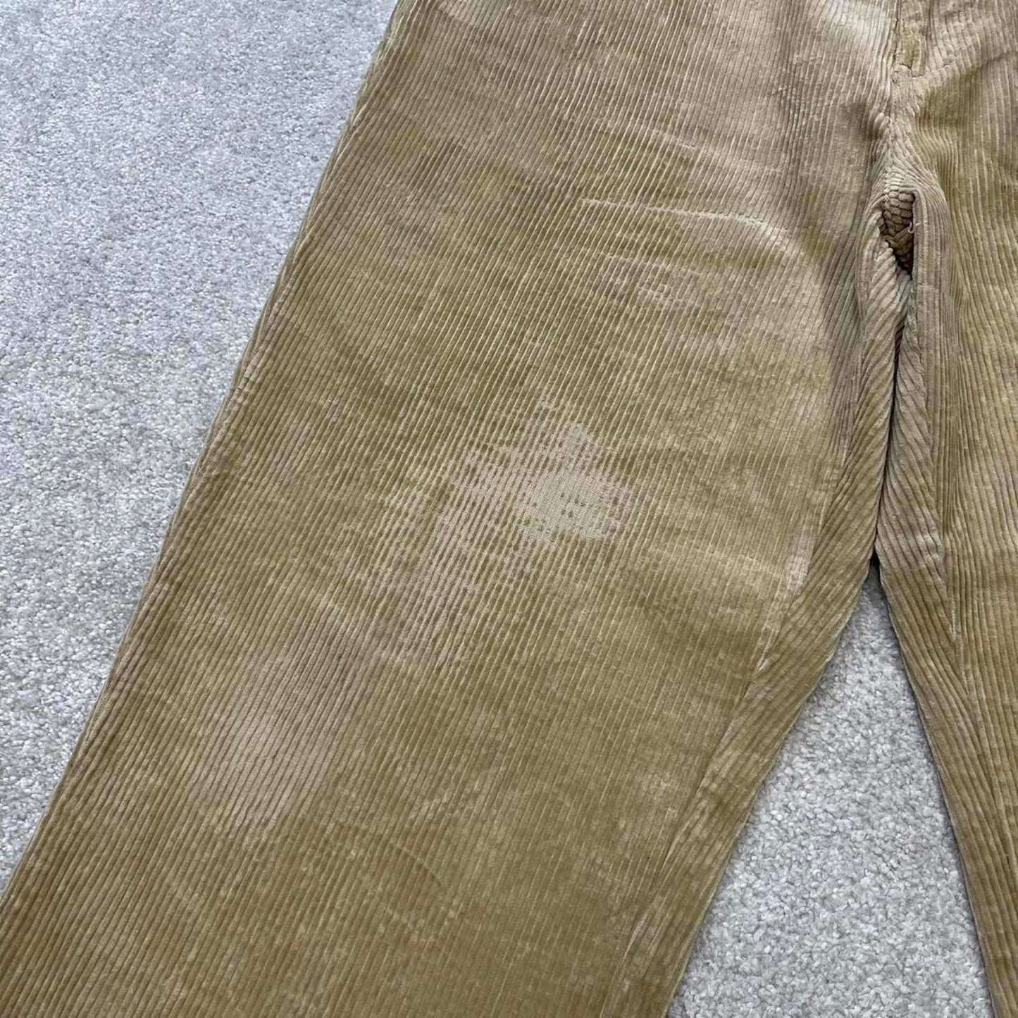 Baggy Hunt Club corduroy pants W40L27 beige wide wale jumbo cord trousers 90s skater style