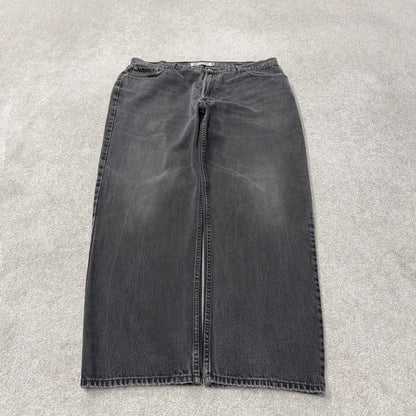 Levi’s 550 jeans Y2K relaxed fit denim faded black Levi’s loose leg 2000s style pants red tab logo