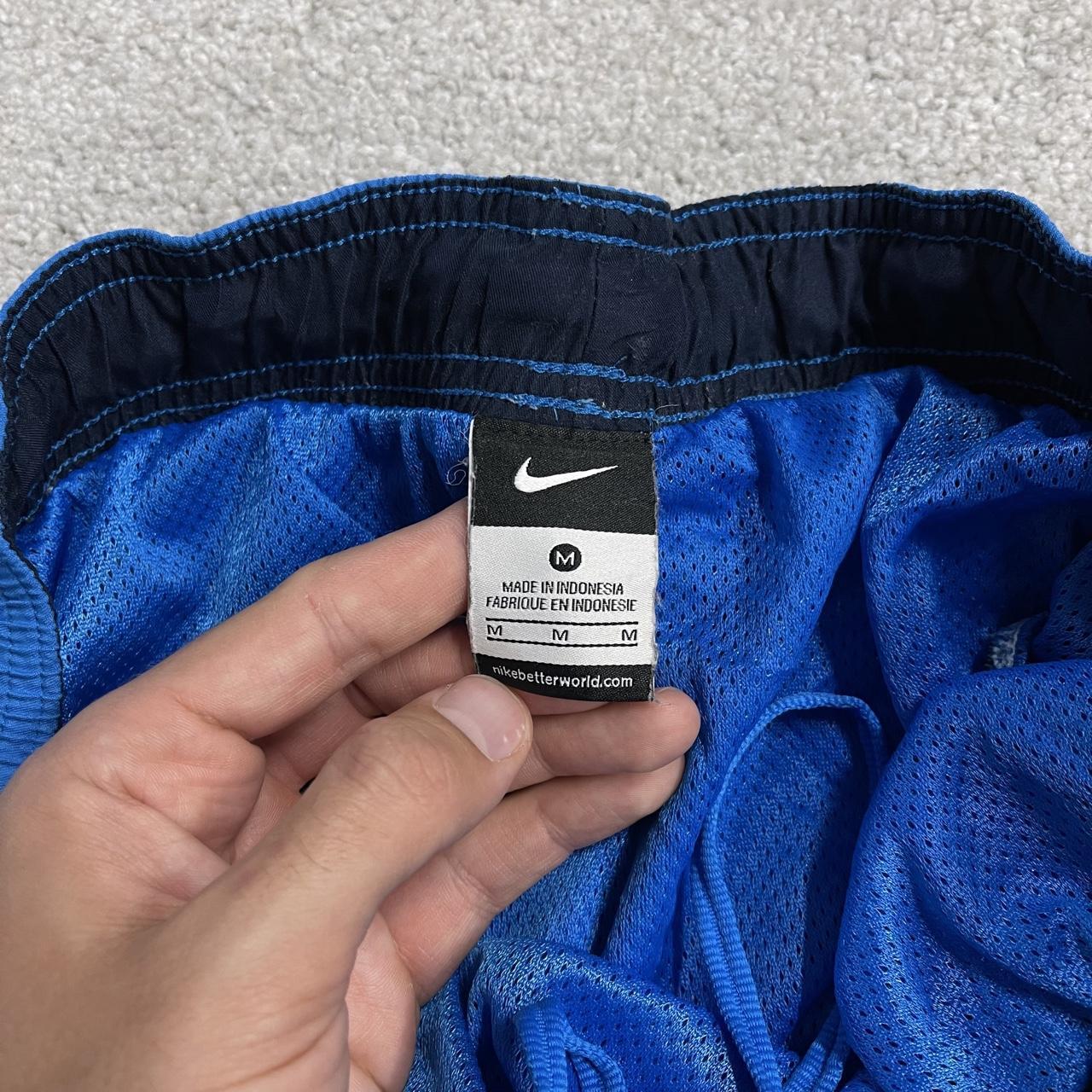 Y2K Nike swim shorts blue Loose floaty sports mesh lined summer holiday shorts