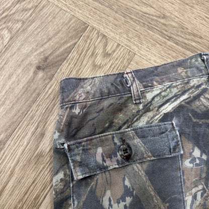 Vintage mossy oak camo cargo pants Loose straight leg camouflage utility combat trousers