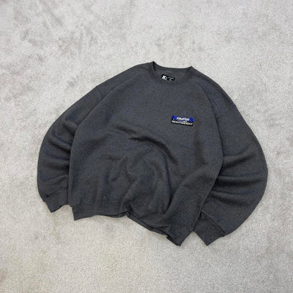 Grey Starter sweatshirt Large boxy y2k 00s style pull over jumper embroidered logo heavyweight