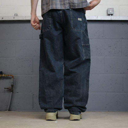 Wrangler carpenter jeans y2k blue loose leg denim Loose leg skater 2000s style cargo pants