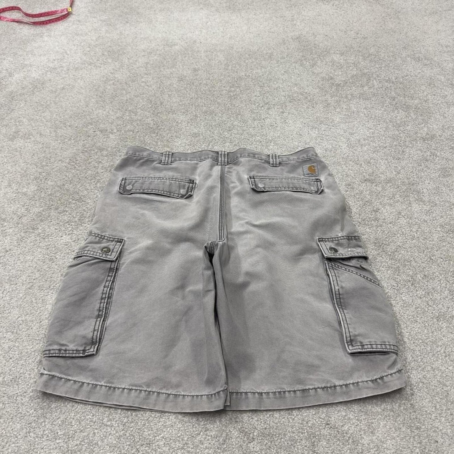 Carhartt cargo shorts loose canvas grey Canvasy relaxed fit skate style shorts