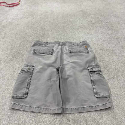 Carhartt cargo shorts loose canvas grey Canvasy relaxed fit skate style shorts