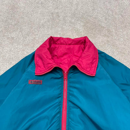 00s reversible Columbia technical jacket L men's blue pink y2k style windbreaker autumn