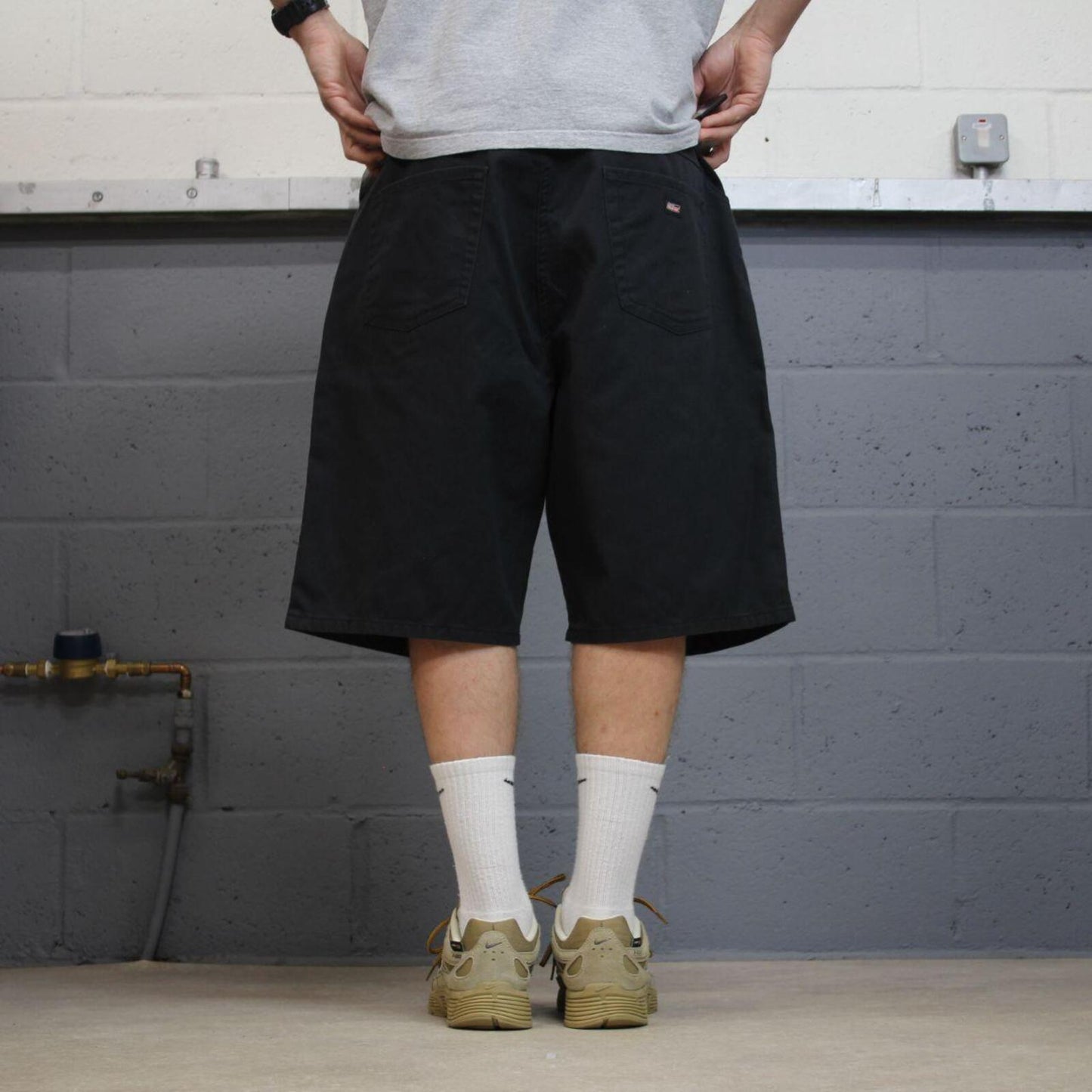 Dickies long baggy shorts chino black Skater / surf style shorts long loose fit festival