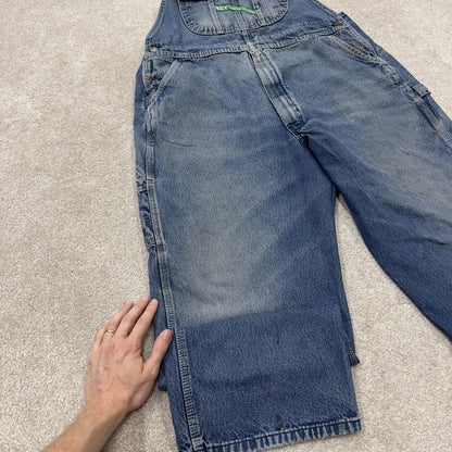 Vintage baggy dungarees 00s denim Key overalls blue 40x28