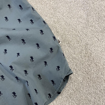 North Face funky pattern short sleeve shirt blue grey TNF surf style summer festival shirt