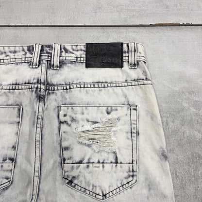 Acid wash denim shorts W32