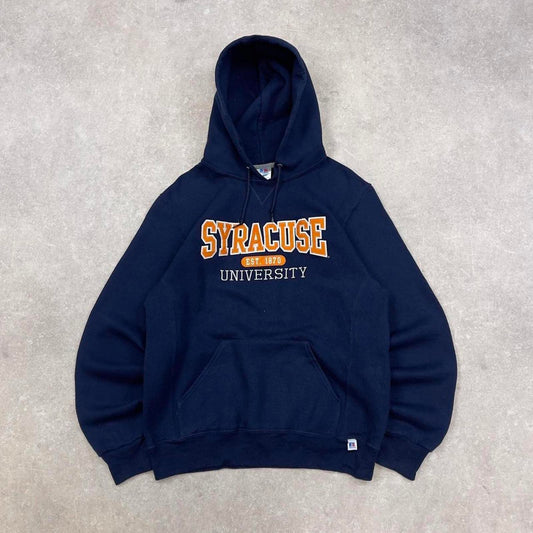 Navy vintage Russel hoodie Medium Thick pullover jumper Syracuse University