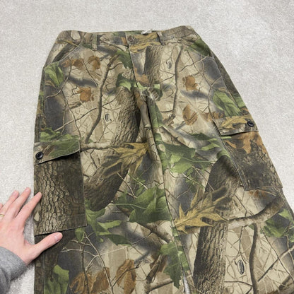Vintage Liberty baggy camo cargo pants khaki Loose leg camouflage Y2K hunting style trousers