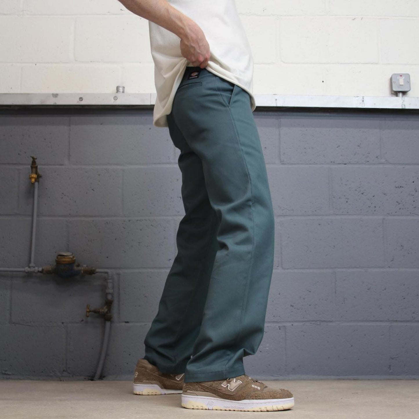 Teal Dickies skateboarding pants W30L32 twill chino style skater pants