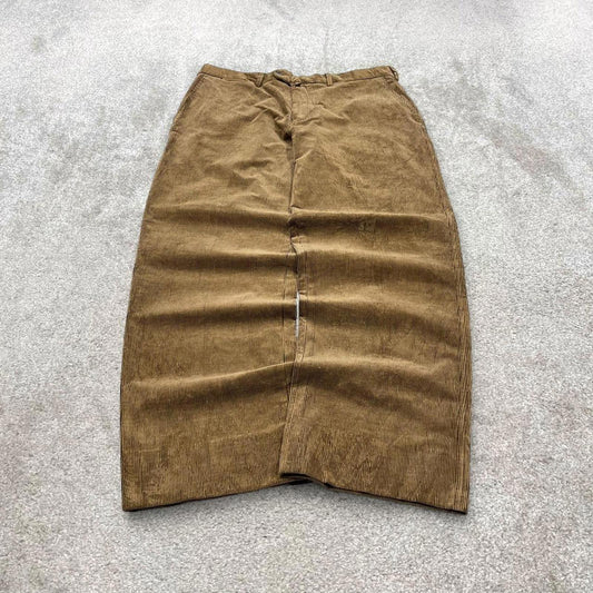 Vintage baggy jumbo corduroy pants brown Wide wale chunky cord trousers