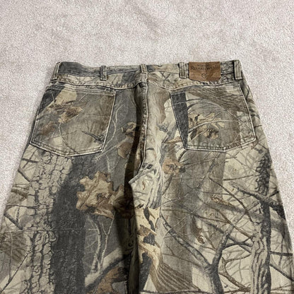 Wrangler Realtree camo jeans y2k khaki Straight leg hardwoods Realtree forest camouflage pants