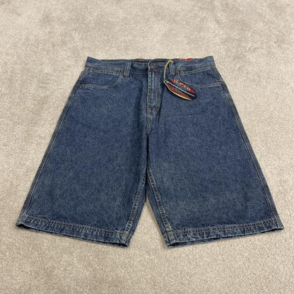 Baggy denim shorts y2k cargo blue A.P.CO. skater style brand surf jorts