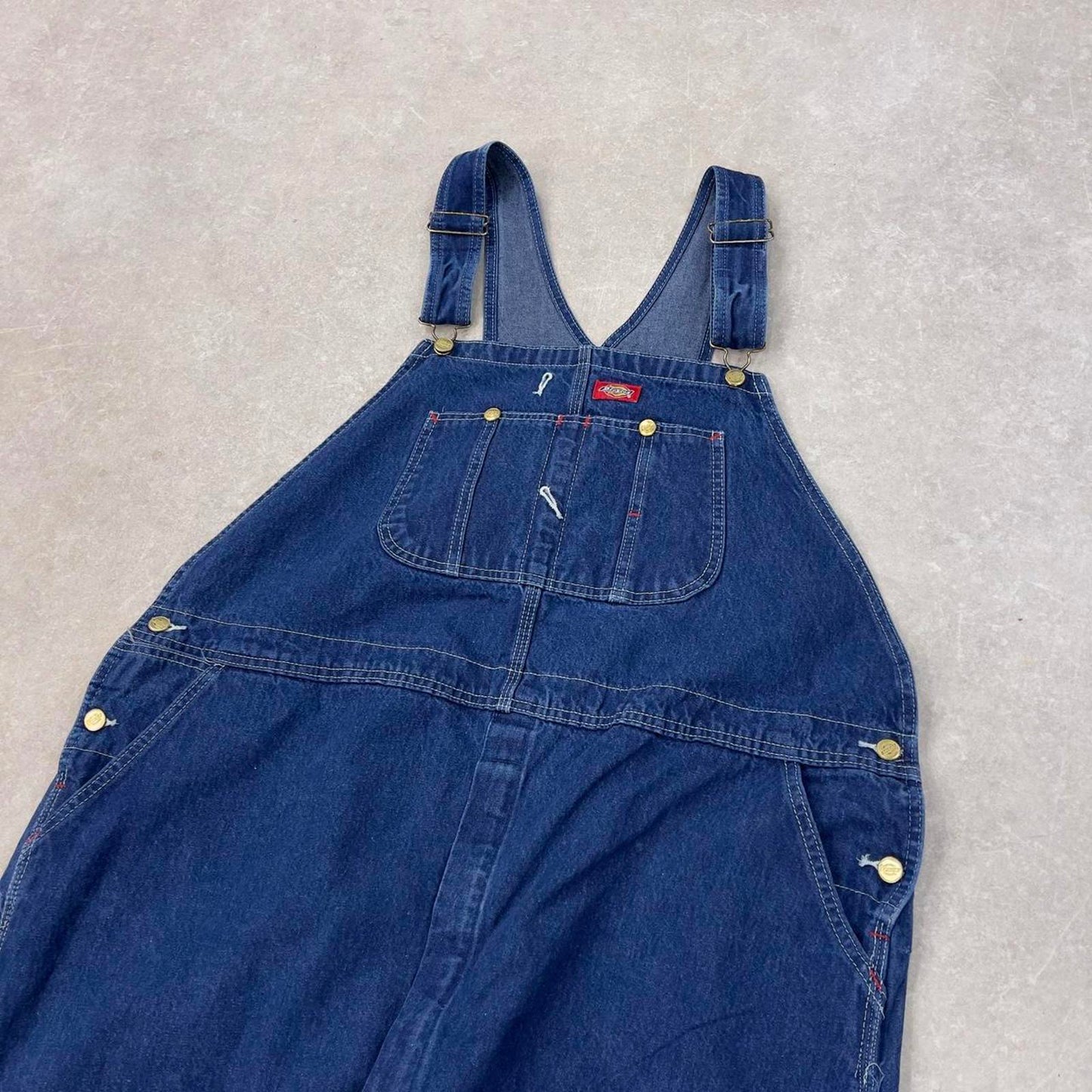 Vintage Dickies dungarees W46L32 USA blue baggy mens denim overalls