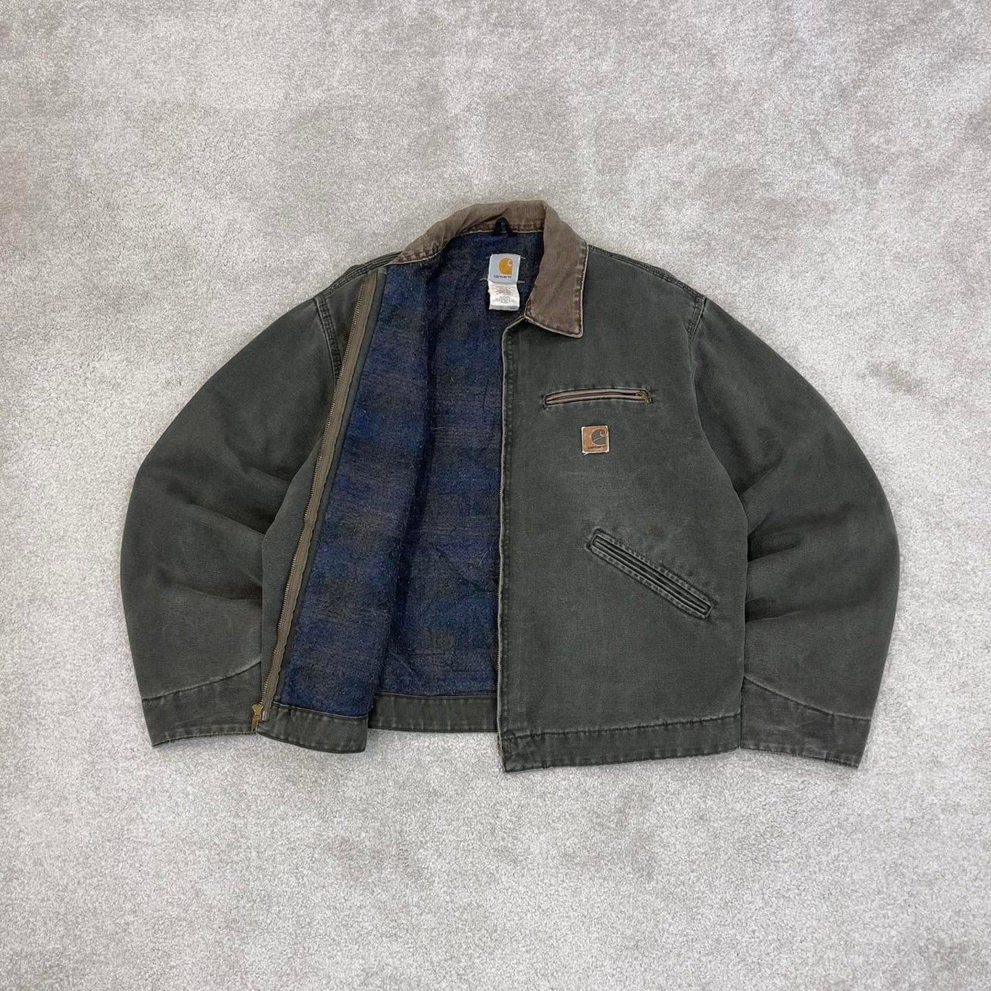 Vintage green Carhartt Detroit jacket Large technical boxy cropped fit J97MOS 90s skater style